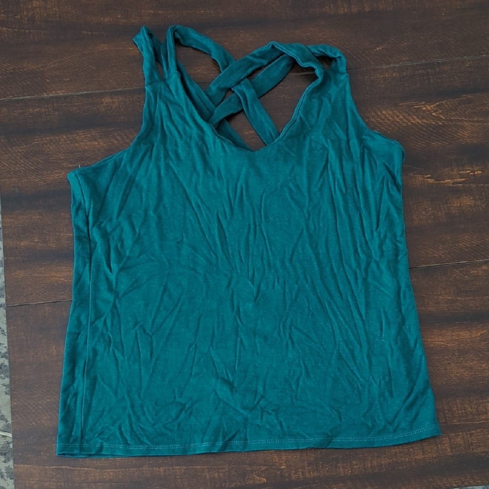 Dark Green Sleeveless Women's Top